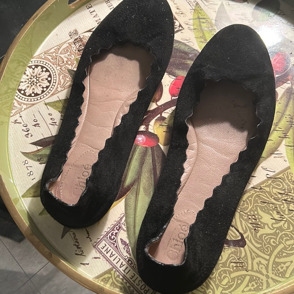 Chloe Lauren Flats- Black Suede 36.5